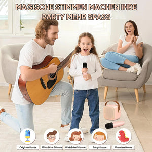 Mini-Karaoke-Maschine für Kinder mit drahtlosen Mikrofonen