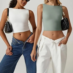 Sexy ärmelloses Crop-Top für Damen