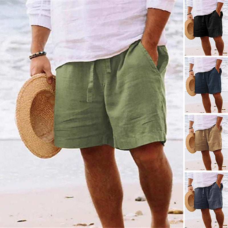 Herren-Strandshorts aus Baumwoll Leinen