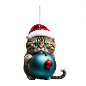 Niedliche Katze Weihnachtsdekoration