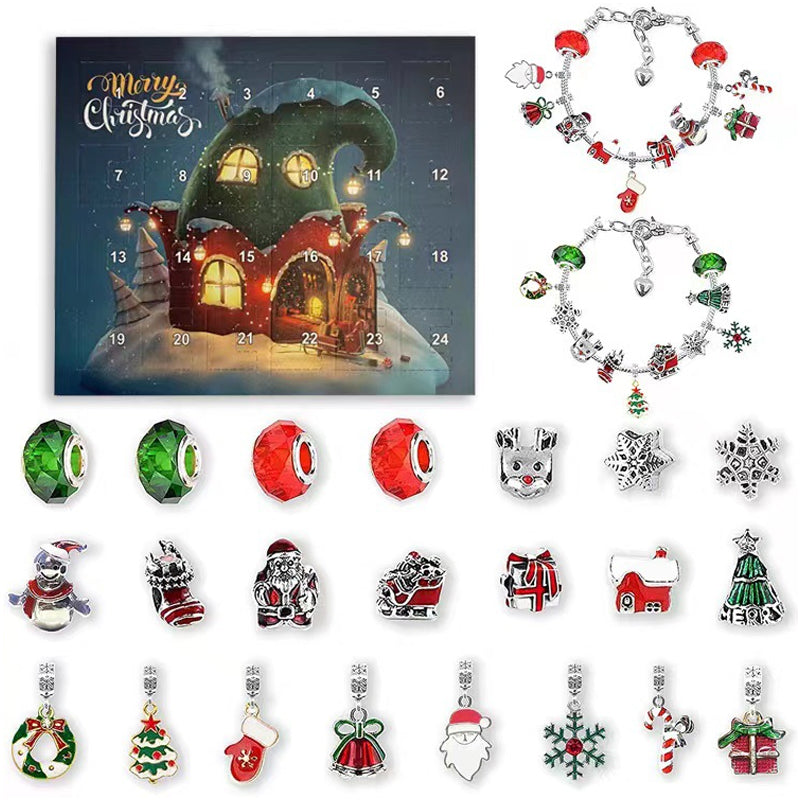 24 Days Countdown Calendar DIY Christmas Advent Calendar Bracelets Set