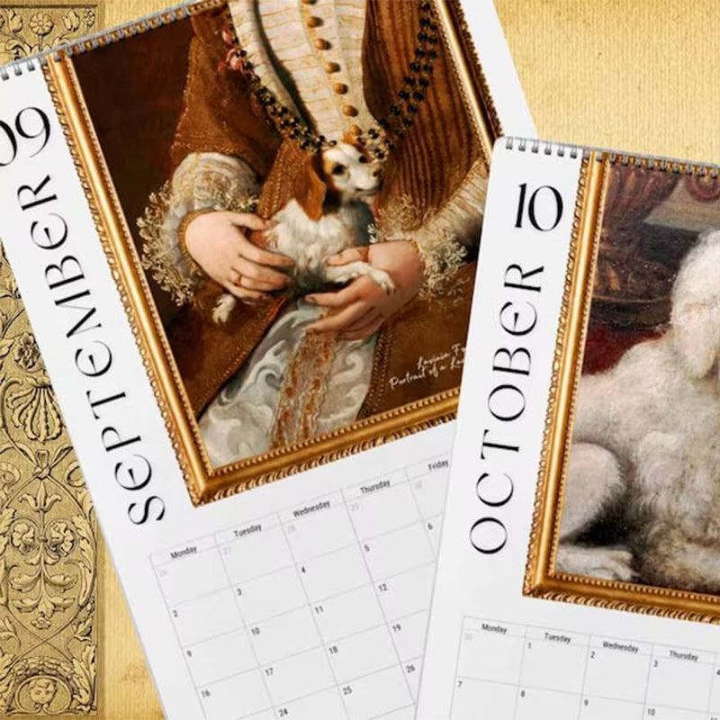 2024 Renaissance-Gemälde-Hässlicher-Hund-Kalender