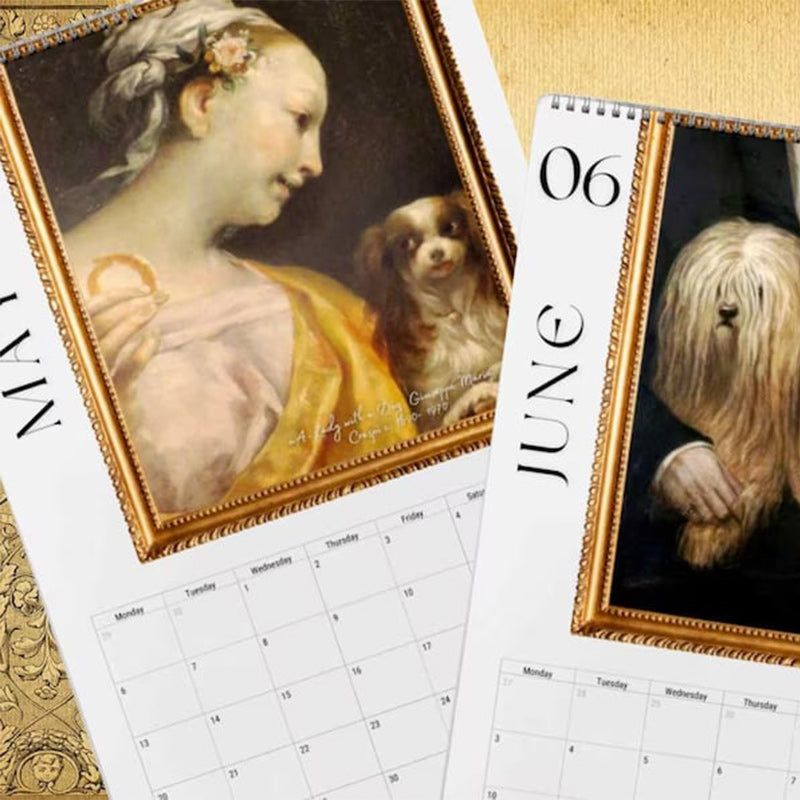 2024 Renaissance-Gemälde-Hässlicher-Hund-Kalender