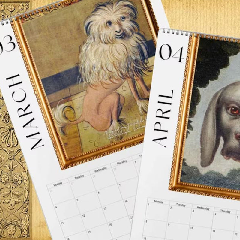 2024 Renaissance-Gemälde-Hässlicher-Hund-Kalender