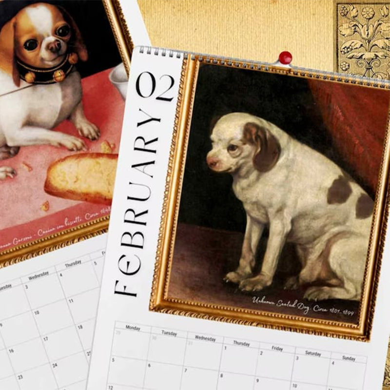 2024 Renaissance-Gemälde-Hässlicher-Hund-Kalender