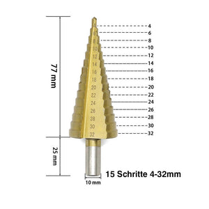 Titanium Schrittbohrer (3 Stücke)