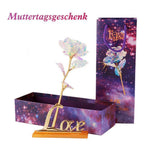 Bunte Galaxy Rose mit Love - hallohaus