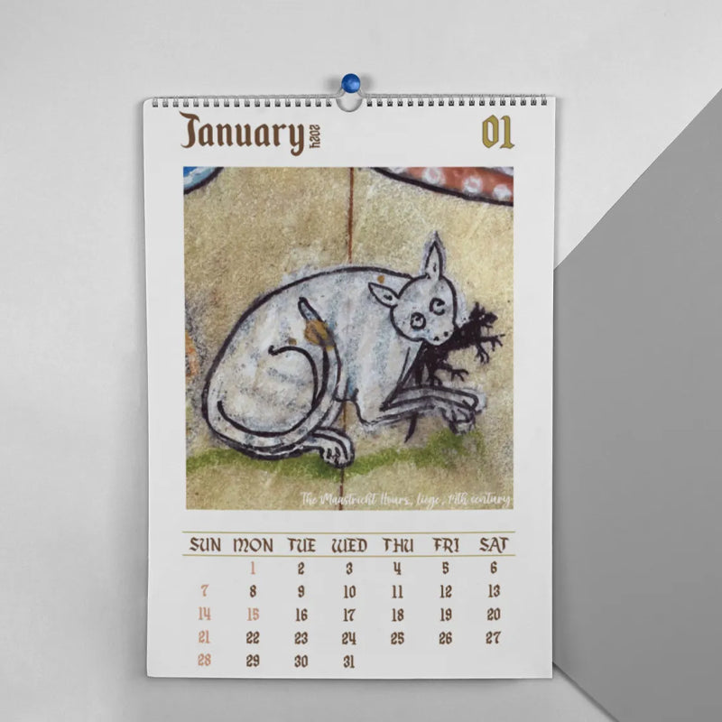 2024 Seltsame mittelalterliche Katzen Kalender