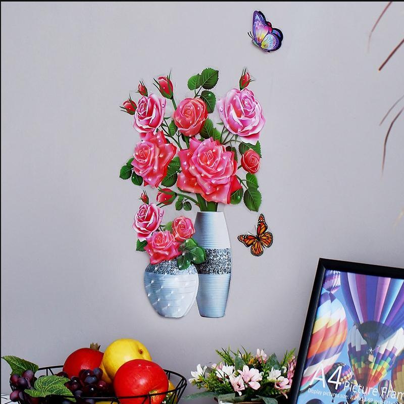 3D Stereo Vase Wandsticker selbstklebend