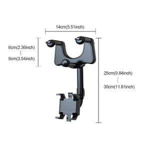 Multifunktionaler, um 360° drehbarer Auto-Rückspiegel-Handyhalter