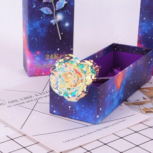 Bunte Galaxy Rose mit Love - hallohaus