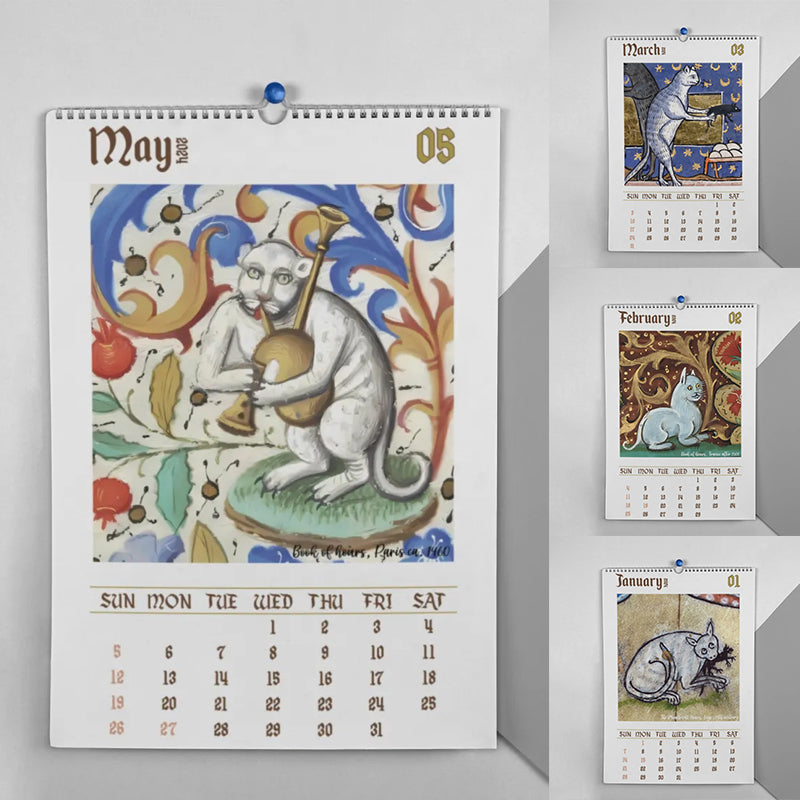 2024 Seltsame mittelalterliche Katzen Kalender